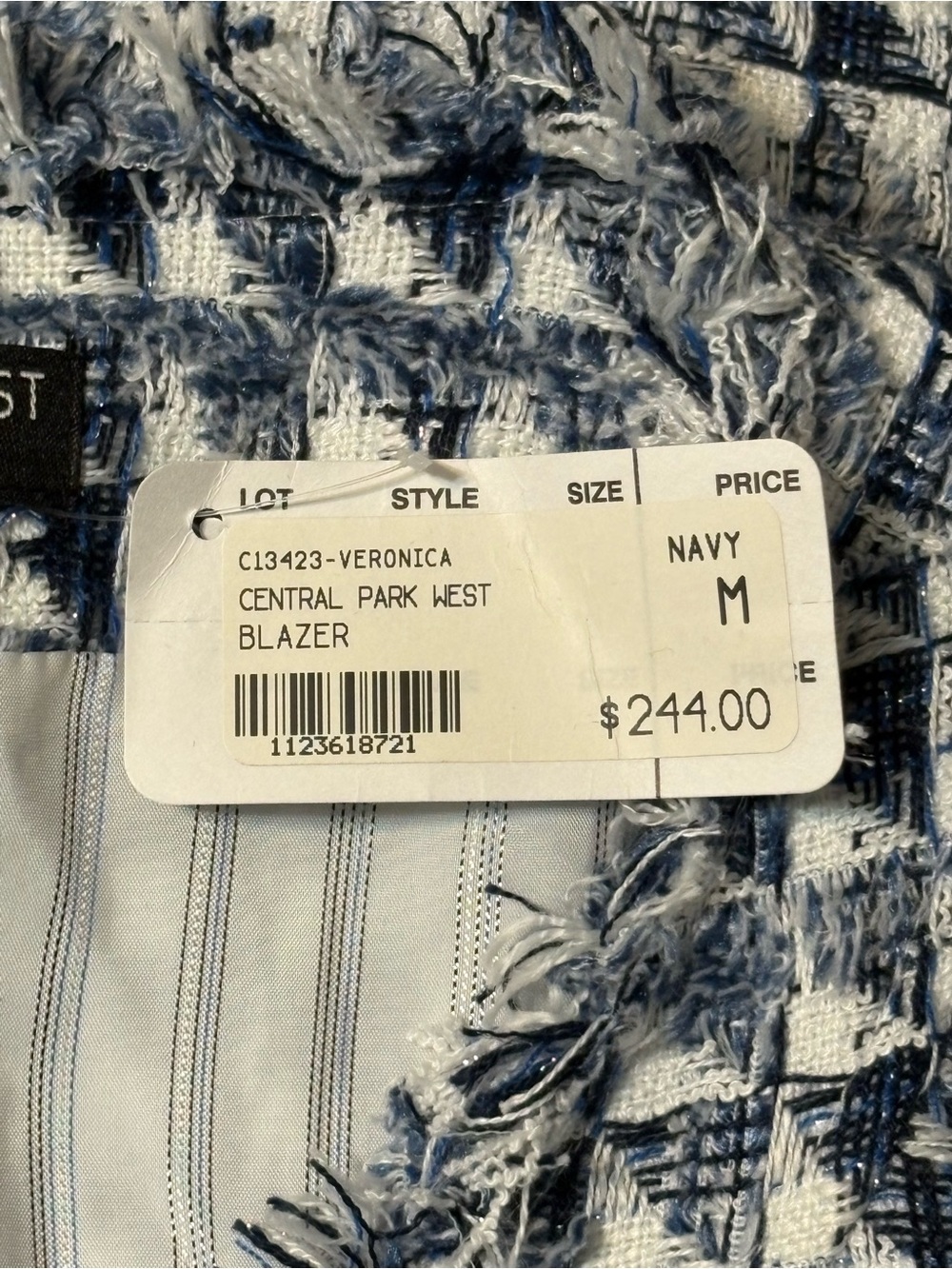 Central Park West NYC contemporary tweed blazer jacket - Picture 7 of 7